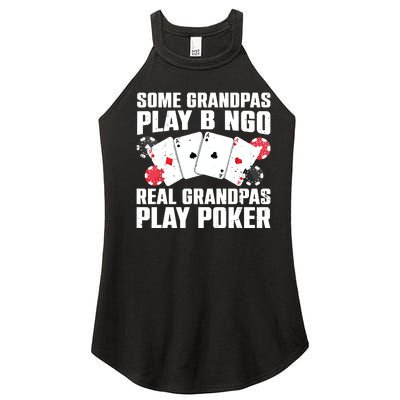 Cool Poker Lover Art For Grandpa Casino Card Gambling Women's Perfect Tri Rocker Tank