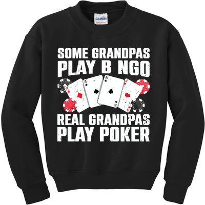 Cool Poker Lover Art For Grandpa Casino Card Gambling Kids Sweatshirt
