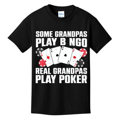 Cool Poker Lover Art For Grandpa Casino Card Gambling Kids T-Shirt