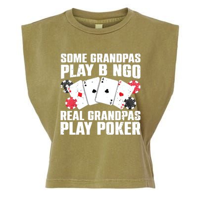 Cool Poker Lover Art For Grandpa Casino Card Gambling Garment-Dyed Women's Muscle Tee