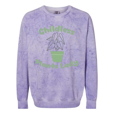 Childless Plant Lady Funny Garden Art For Women Plant Lover Colorblast Crewneck Sweatshirt