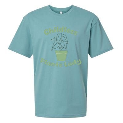 Childless Plant Lady Funny Garden Art For Women Plant Lover Sueded Cloud Jersey T-Shirt