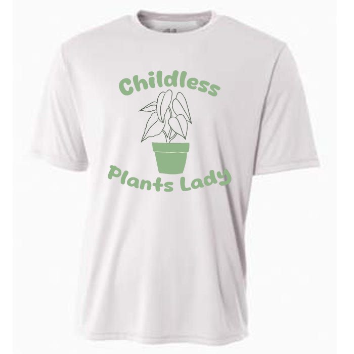 Childless Plant Lady Funny Garden Art For Women Plant Lover Cooling Performance Crew T-Shirt