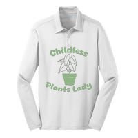 Childless Plant Lady Funny Garden Art For Women Plant Lover Silk Touch Performance Long Sleeve Polo