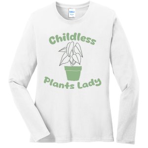 Childless Plant Lady Funny Garden Art For Women Plant Lover Ladies Long Sleeve Shirt