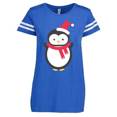 Cute Penguin Lover Gift Santa Penguin Christmas Enza Ladies Jersey Football T-Shirt