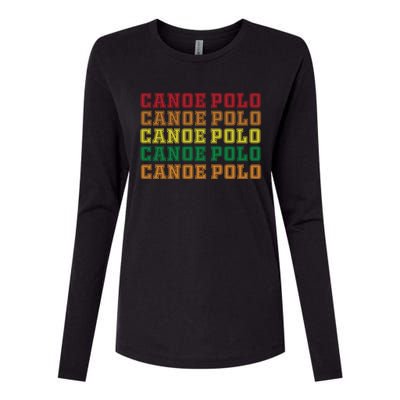 Canoe Polo Lettering Costume Love Water Sports Gift Womens Cotton Relaxed Long Sleeve T-Shirt