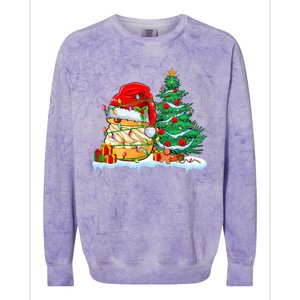 Cream Puff Lover Christmas Cream Puff Wearing Santa Hat Colorblast Crewneck Sweatshirt