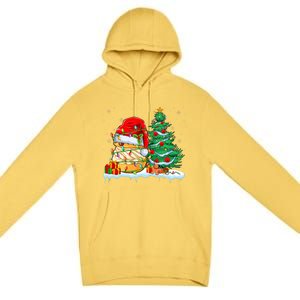 Cream Puff Lover Christmas Cream Puff Wearing Santa Hat Premium Pullover Hoodie