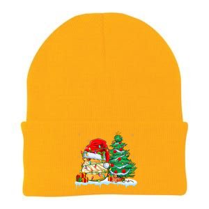 Cream Puff Lover Christmas Cream Puff Wearing Santa Hat Knit Cap Winter Beanie