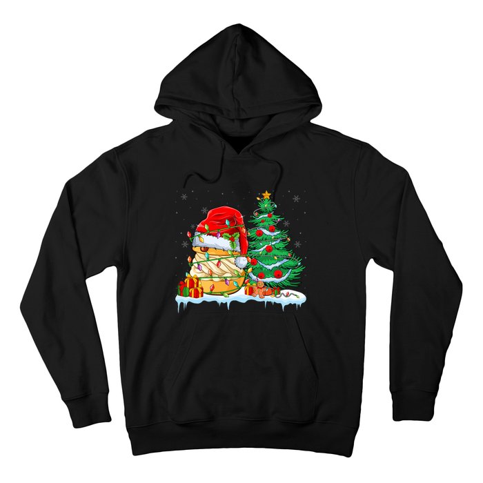 Cream Puff Lover Christmas Cream Puff Wearing Santa Hat Hoodie