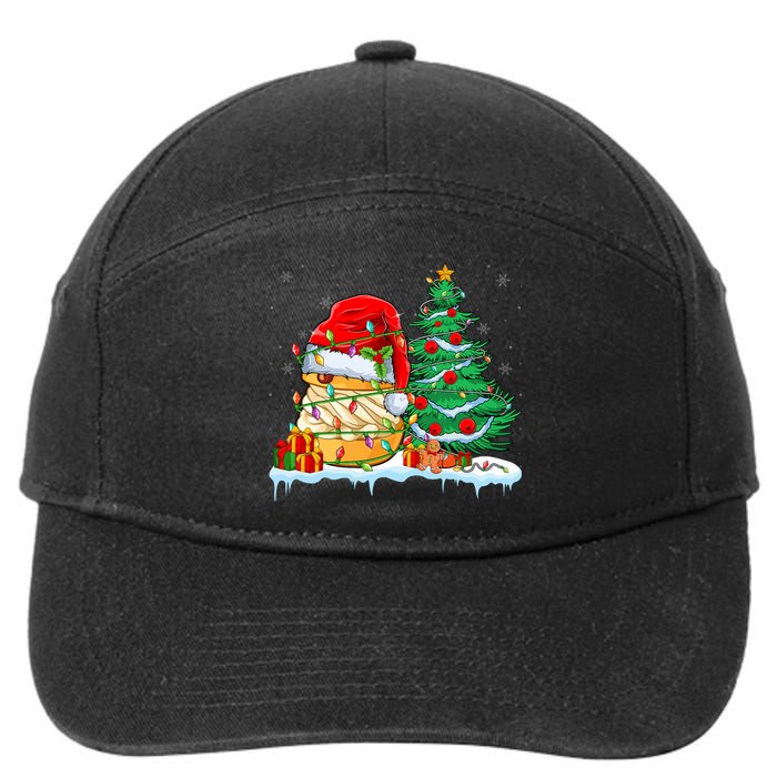 Cream Puff Lover Christmas Cream Puff Wearing Santa Hat 7-Panel Snapback Hat