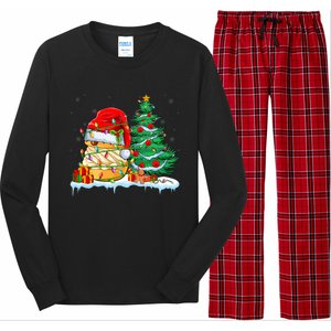 Cream Puff Lover Christmas Cream Puff Wearing Santa Hat Long Sleeve Pajama Set