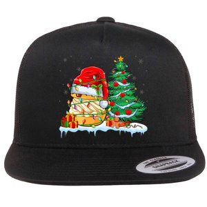 Cream Puff Lover Christmas Cream Puff Wearing Santa Hat Flat Bill Trucker Hat