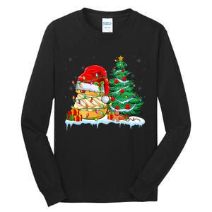 Cream Puff Lover Christmas Cream Puff Wearing Santa Hat Tall Long Sleeve T-Shirt