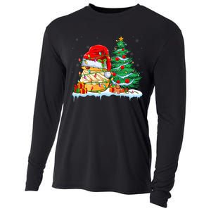 Cream Puff Lover Christmas Cream Puff Wearing Santa Hat Cooling Performance Long Sleeve Crew