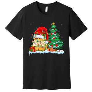 Cream Puff Lover Christmas Cream Puff Wearing Santa Hat Premium T-Shirt