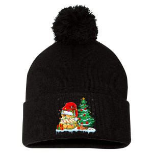 Cream Puff Lover Christmas Cream Puff Wearing Santa Hat Pom Pom 12in Knit Beanie