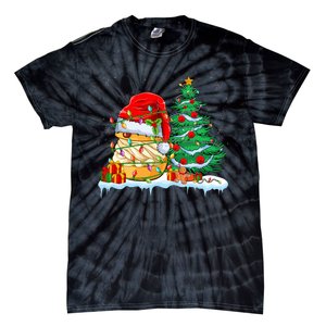 Cream Puff Lover Christmas Cream Puff Wearing Santa Hat Tie-Dye T-Shirt