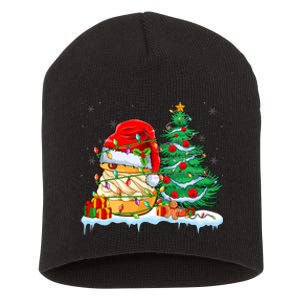 Cream Puff Lover Christmas Cream Puff Wearing Santa Hat Short Acrylic Beanie