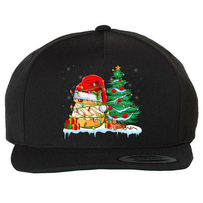 Cream Puff Lover Christmas Cream Puff Wearing Santa Hat Wool Snapback Cap