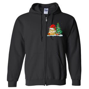 Cream Puff Lover Christmas Cream Puff Wearing Santa Hat Full Zip Hoodie