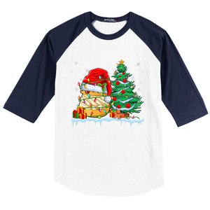 Cream Puff Lover Christmas Cream Puff Wearing Santa Hat Baseball Sleeve Shirt