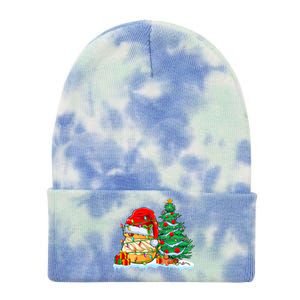 Cream Puff Lover Christmas Cream Puff Wearing Santa Hat Tie Dye 12in Knit Beanie