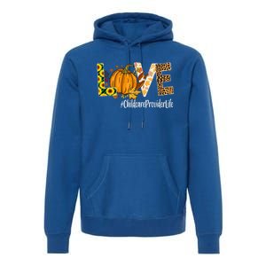 Care Provider Love Fall Pumpkin Leopard Halloween Cute Gift Premium Hoodie