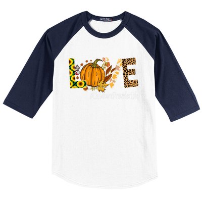 Care Provider Love Fall Pumpkin Leopard Halloween Cute Gift Baseball Sleeve Shirt