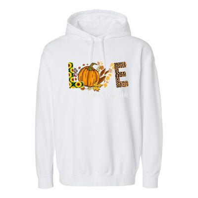 Care Provider Love Fall Pumpkin Leopard Halloween Cute Gift Garment-Dyed Fleece Hoodie