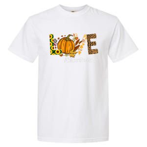 Care Provider Love Fall Pumpkin Leopard Halloween Cute Gift Garment-Dyed Heavyweight T-Shirt