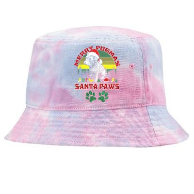 Christmas Pug Lover Merry Pugmas Santa Paws Fun Xmas Cool Gift Tie-Dyed Bucket Hat