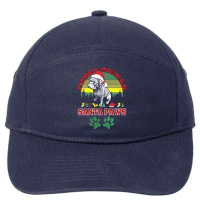 Christmas Pug Lover Merry Pugmas Santa Paws Fun Xmas Cool Gift 7-Panel Snapback Hat