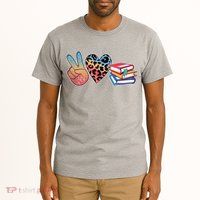 Cute Peace Love Books Reading Fan Book Lover Tall T-Shirt