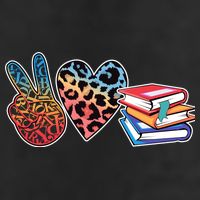 Cute Peace Love Books Reading Fan Book Lover 7 Panel Mesh Trucker Snapback Hat