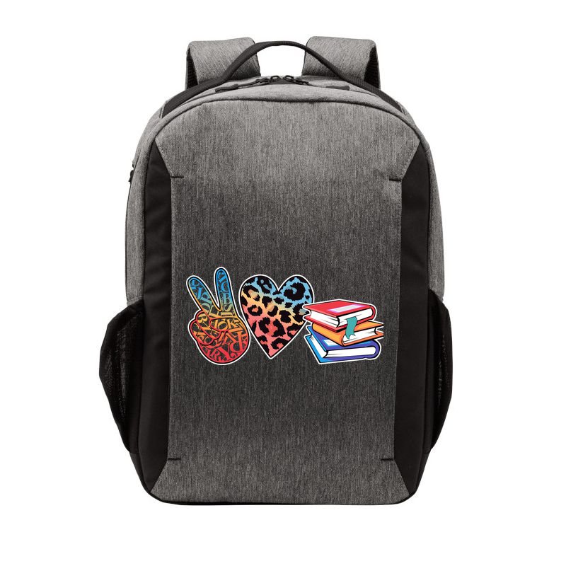 Cute Peace Love Books Reading Fan Book Lover Vector Backpack