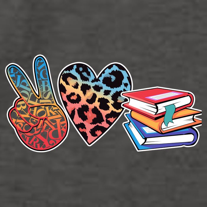 Cute Peace Love Books Reading Fan Book Lover Vector Backpack