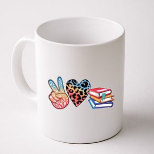 Cute Peace Love Books Reading Fan Book Lover Coffee Mug