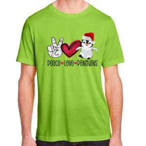 Christmas Peace Love Penguins Cute Xmas Santa Penguin Great Gift Adult ChromaSoft Performance T-Shirt