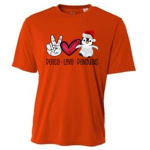 Christmas Peace Love Penguins Cute Xmas Santa Penguin Great Gift Cooling Performance Crew T-Shirt