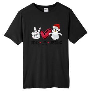 Christmas Peace Love Penguins Cute Xmas Santa Penguin Great Gift Tall Fusion ChromaSoft Performance T-Shirt