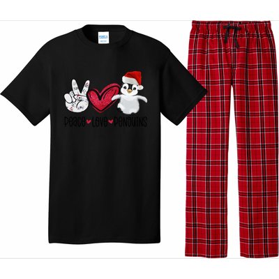 Christmas Peace Love Penguins Cute Xmas Santa Penguin Great Gift Pajama Set