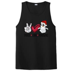 Christmas Peace Love Penguins Cute Xmas Santa Penguin Great Gift PosiCharge Competitor Tank