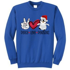 Christmas Peace Love Penguins Cute Xmas Santa Penguin Great Gift Sweatshirt