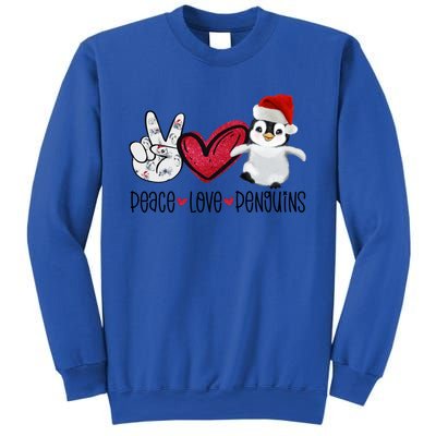 Christmas Peace Love Penguins Cute Xmas Santa Penguin Great Gift Sweatshirt