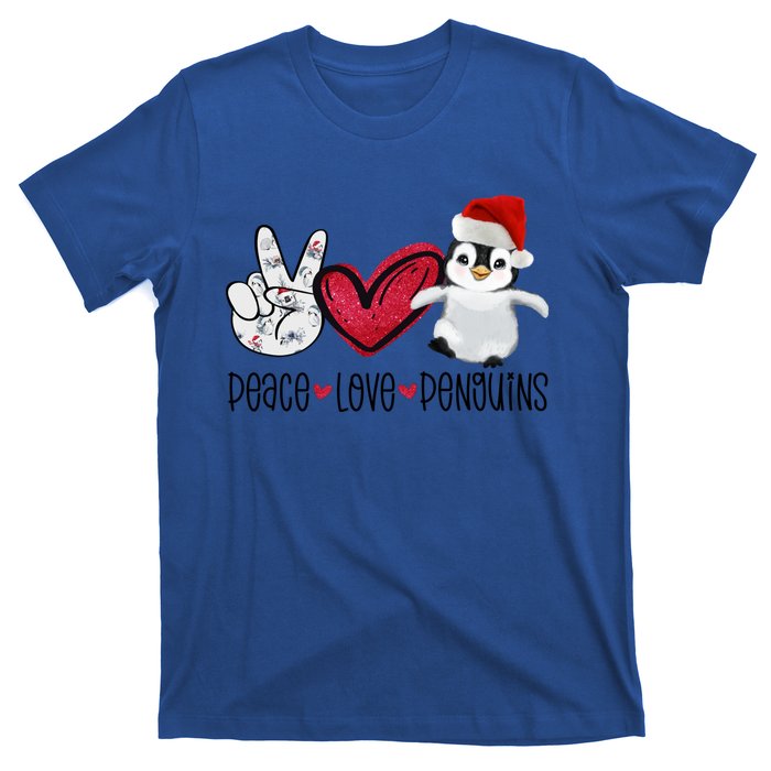 Christmas Peace Love Penguins Cute Xmas Santa Penguin Great Gift T-Shirt