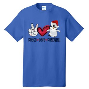 Christmas Peace Love Penguins Cute Xmas Santa Penguin Great Gift Tall T-Shirt