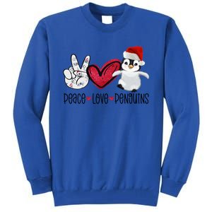 Christmas Peace Love Penguins Cute Xmas Santa Penguin Great Gift Tall Sweatshirt