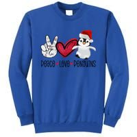 Christmas Peace Love Penguins Cute Xmas Santa Penguin Great Gift Tall Sweatshirt